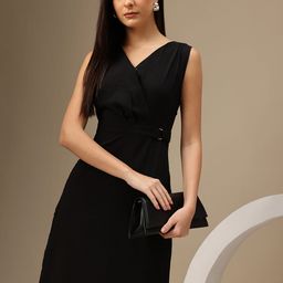 Chemistry A-Line Wrap V-Neck Dress-image-57