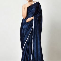 KALINI Printed Scallop Schiffli Border Saree-image-28