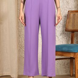 JAKANARY Women Relaxed Regular Fit High-Rise Easy Wash Pleated Parallel Trousers-image-99