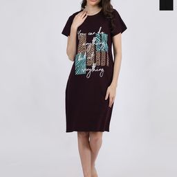 Duchess Pack Of 2 Typography Printed Cotton T-shirt Nightdress-image-40