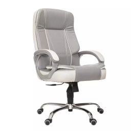 CHAIRTECH High Back Office Executive Chair Leatherette Grey & White for Office & Professional Use-image-30