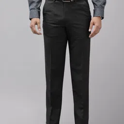 Van Heusen Men Custom Fit Textured Formal Trousers-image-83