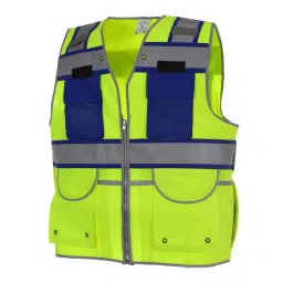 Evion Medium Size Green/Royal Blue Reflective Safety Jacket, ES-051-image-98