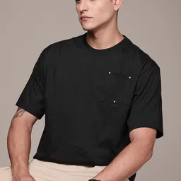 FCUK Drop-Shoulder Sleeves Relaxed Fit Pure Cotton T-shirt-image-57