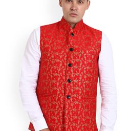 VEERA PARIDHAAN Printed Banarsi Nehru Jacket-picture-20