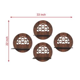 RANDOM Brown Set of 4 MDF Basic Wall Shelves image 3