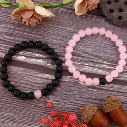 Divine souvenirs Set Of 2 Unisex Artificial Beaded Elasticated Bracelets-6