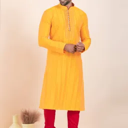 ROOTED LIBAAS Men Regular Dupion Silk Kurta with Pyjamas-11