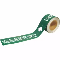 BRADY Pipe Marker Condenser Water Supply Green & White for 2-1/2 to 6 inch Outer Diameter Pipe, 8CPE9 Pack of 25 Pcs)-image-78