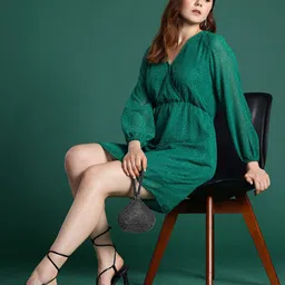 DressBerry Dobby Finish Puff Sleeve Mini Dress-image-52