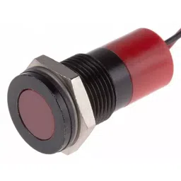 RS PRO Red Panel Mount Indicator 220V AC, Mounting Hole Size 14 mm, Termination Type Lead Wires, IP Rating IP67, Model No 7039014-11