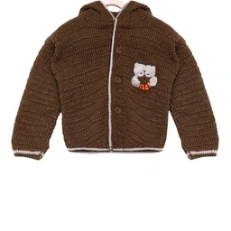 CHUTPUT Unisex Brown Self Design Cardigan-image-55