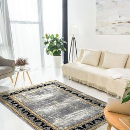 MODEFE Grey Abstract Anti-Skid Nylon Carpet-94