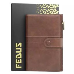 FEDUS Premium Passport Holder Faux Leather Brown with Card Holder, RFID Protected Travel Accessories-image-4