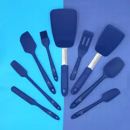Amour Silicone Spatula Set, 9 pcs Heat Resistant Rubber Spatulas Vibrant Colored (Navy Blue)-18