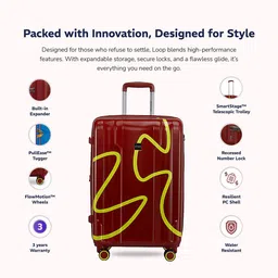 Provogue Set Of 2 Loop Printed Hard-Sided Medium & Cabin Trolley Bag image 4