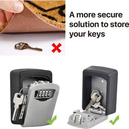 falong 4 Digits Combination Weatherproof Wall Mount Key Safe, Hide a Key Outside with Resettable Code, Multiple Key Capacity and Mounting Kit image 5