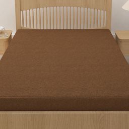 Hosta Homes Pure Cotton Double Bed King Size Dust Proof Terry Mattress Protector - Brown-image-51
