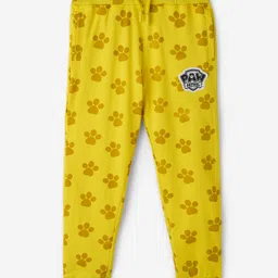 The Souled Store Paw Patrol Featuring Cotton Logo Embellished Joggers - Yellow-picture-2