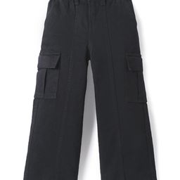 Primo Gino Full Length Over Dyed Wide Leg Denim Jeans - Black-picture-47