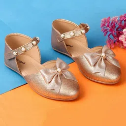 boyz n galz Shimmer Bow Applique Detailed Ballerinas - Rose Gold-image-89