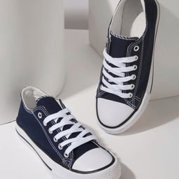 TRUFFLE COLLECTION Canvas Colour Blocked Sneakers - Navy Blue-image-94