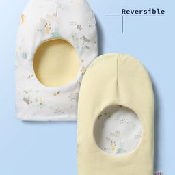 Ben Benny 100% Cotton Interlock Knit Reversible Monkey Cap with Animal Print Yellow - Diameter 14.5 cm-image-36