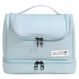 COZY VIBES Large Capacity Cosmetic Bag Wet Dry Separation Men Women Wash Handbag Waterproof Portable Storage Organizer Bag- PACK OF 1- COLOR MAY VARY-82