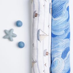 Cocoon Care Bamboo Cotton Muslin Swaddle for New Born Baby Set of 2 - Multi Color-picture-19
