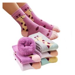 Bembika Pack Of 5 Giraffe & Polka Dots Designed Anti Skid Socks - Multi Colour-picture-0