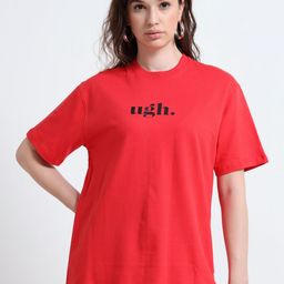 RHINO CULT Drop-Shoulder Sleeves Round Neck Cotton Oversized T-shirt-image-40