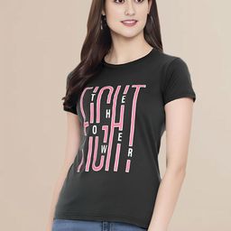 Mast & Harbour Women Pack Of 2 Typography Printed Cotton T-shirt-image-55