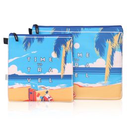 Echo Boomers Echo boomers My Messenger Sling BagAqua Blue Beach Printed Design -Perfect for Students on the Go, Combining Style and Functionality image 3