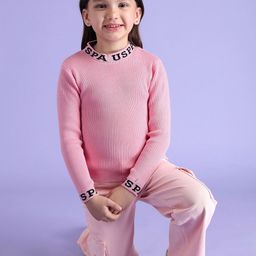 U.S. Polo Assn. Kids Girls Pure Cotton Ribbed Pullover-picture-9
