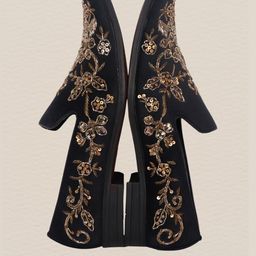 DEEUCO Men Woven Design Velvet Mojaris-24