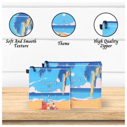 Echo Boomers Echo boomers My Messenger Sling BagAqua Blue Beach Printed Design -Perfect for Students on the Go, Combining Style and Functionality image 5