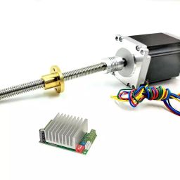 Invento TB6600 Driver + Nema 23 25 Kg-cm Stepper Motor + Flexible coupling + 100mm (0.1 Mtr.tr)-18