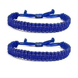 SUSVIJ Unisex Pack Of 2 Blue Handcrafted Fabric Bracelets-picture-26