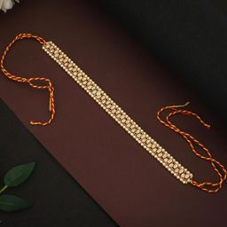 flying beads Gold-Plated Pearls Studded Matha Patti Head Jewellery-image-97
