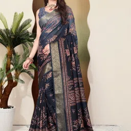 SUPERLAXMI Floral Zari Silk Blend Designer Saree-picture-45