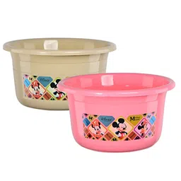 Aura Pink & Beige 2 piece Abstract Plastic Bath Accessories Set-image-26