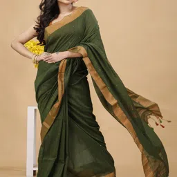 Bong ButiQ Embellished Embroidered Taant Saree-picture-1