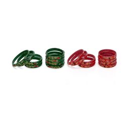 SOMIL Set Of 16 Green Alloy Artificial Stones & Beads Bangles-picture-27