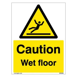 SUNSIGNS Caution Wet Floor Signages Size 150x100 mm HP Print + Vinyl + ACP Sheet, SN0049-image-57