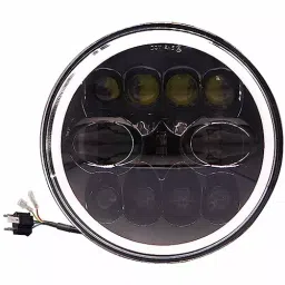 Oswin Gold OG-33-1 75 W 17.78 cm (7 Inch) Round White LED Headlight with Hi/Low Beam for Bullet, Harley Davidson & Jeep Wrangler-image-4