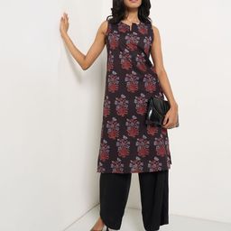RANGMANCH BY PANTALOONS Women Floral Printed Daily Cotton A-Line Kurta-34