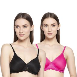 Women Cotton Black,Pink Padded Non-Wired Lingerie Bra Sport wear Gym Crop Tank Top-image-78