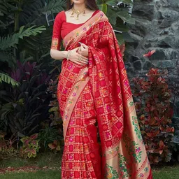 amrutkala sarees AMRUTKALA Saree Women Ethnic Motifs Printed Zari Traditional Banarasi-picture-43