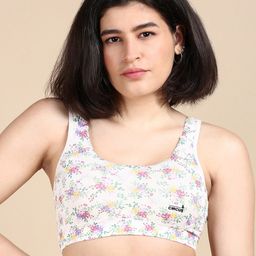 &CIRCUS Printed High Coverage Non-Padded Non Wired Moisture Wicking MicroModal Lounge Bra-2