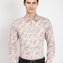 Peter England Men Spread Collar Floral Printed Cotton Formal Shirt-image-92